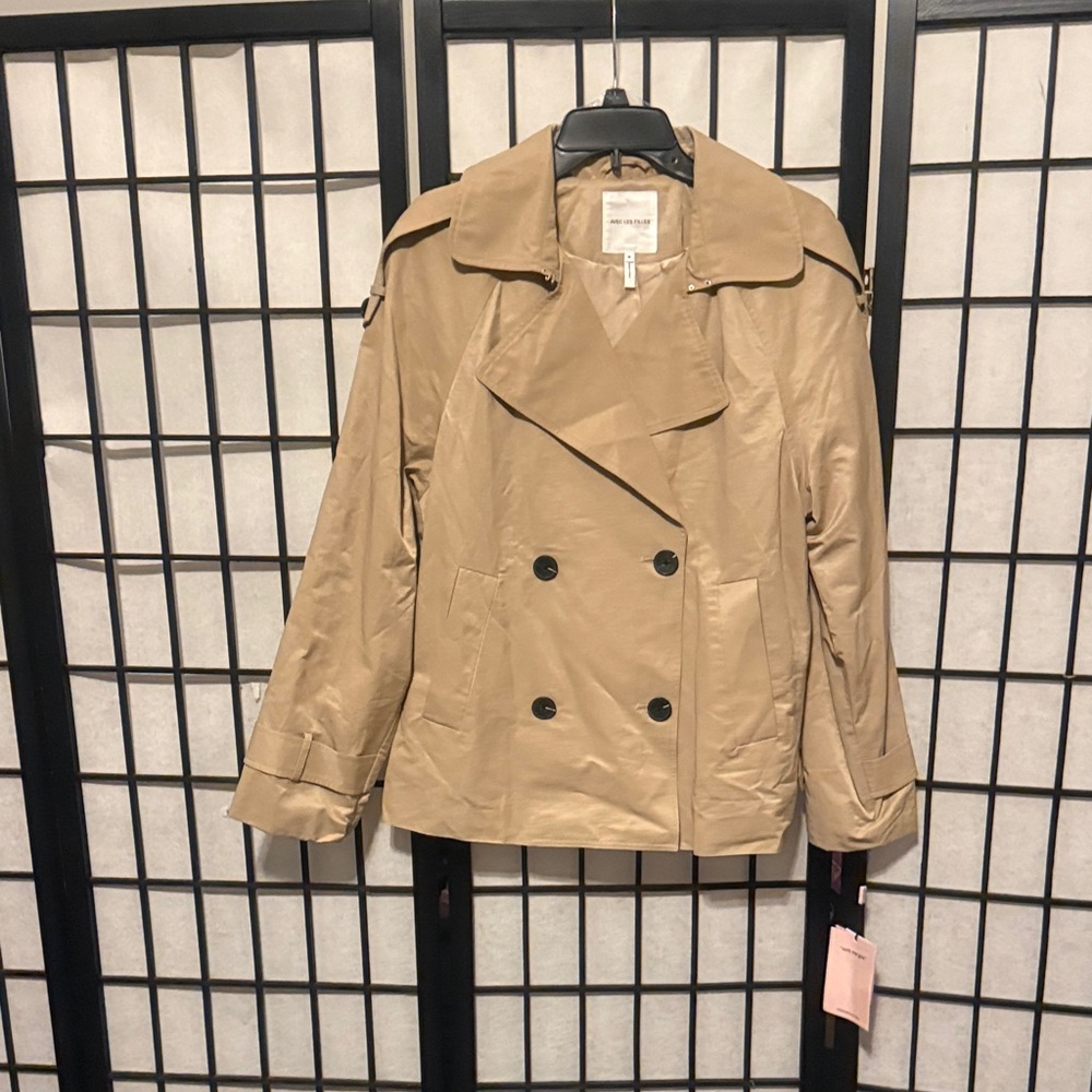 Avec Les Filles Beige Double-Breasted Trench Coat - Picture 8 of 9